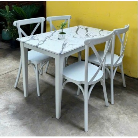 Bistro Dining Sets : Bàn Ăn Mặt Giả Đá 1m2 + 4 Ghế 
